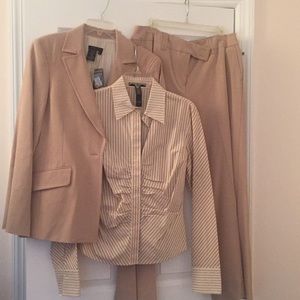 BCBG pant suit and Laundry blouse